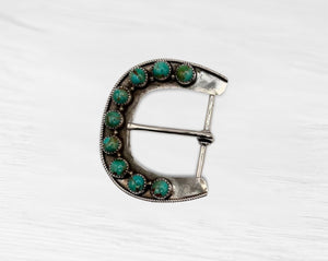 Ranger A "Canyon Echo" Buckle (Sterling/Turquoise) image 0