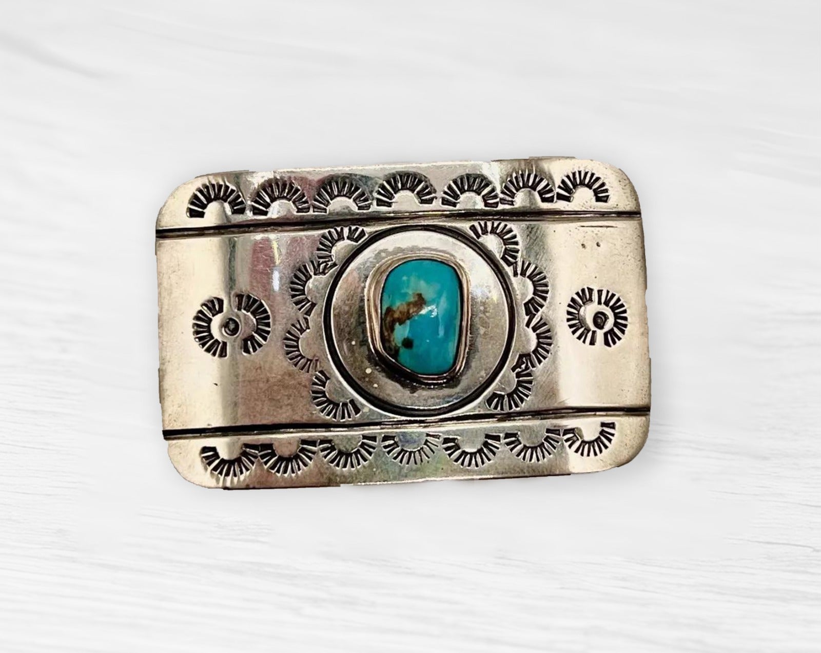Sterling Authentic Navajo Buckle (German-Silver / Turquoise) image 0