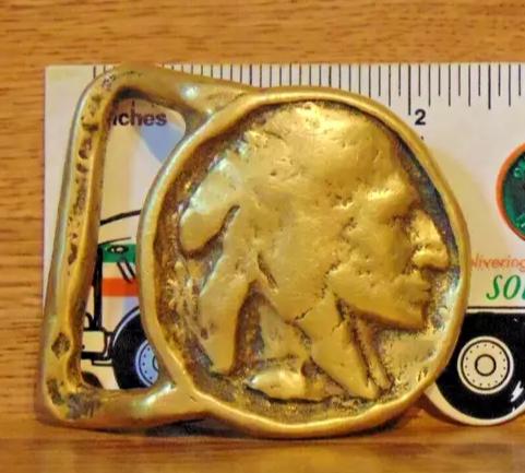 1970s Indian Head Buckle image 1
