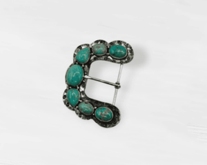 Ranger B "Turquoise Crescent" Buckle (Sterling / Turquoise) image 0