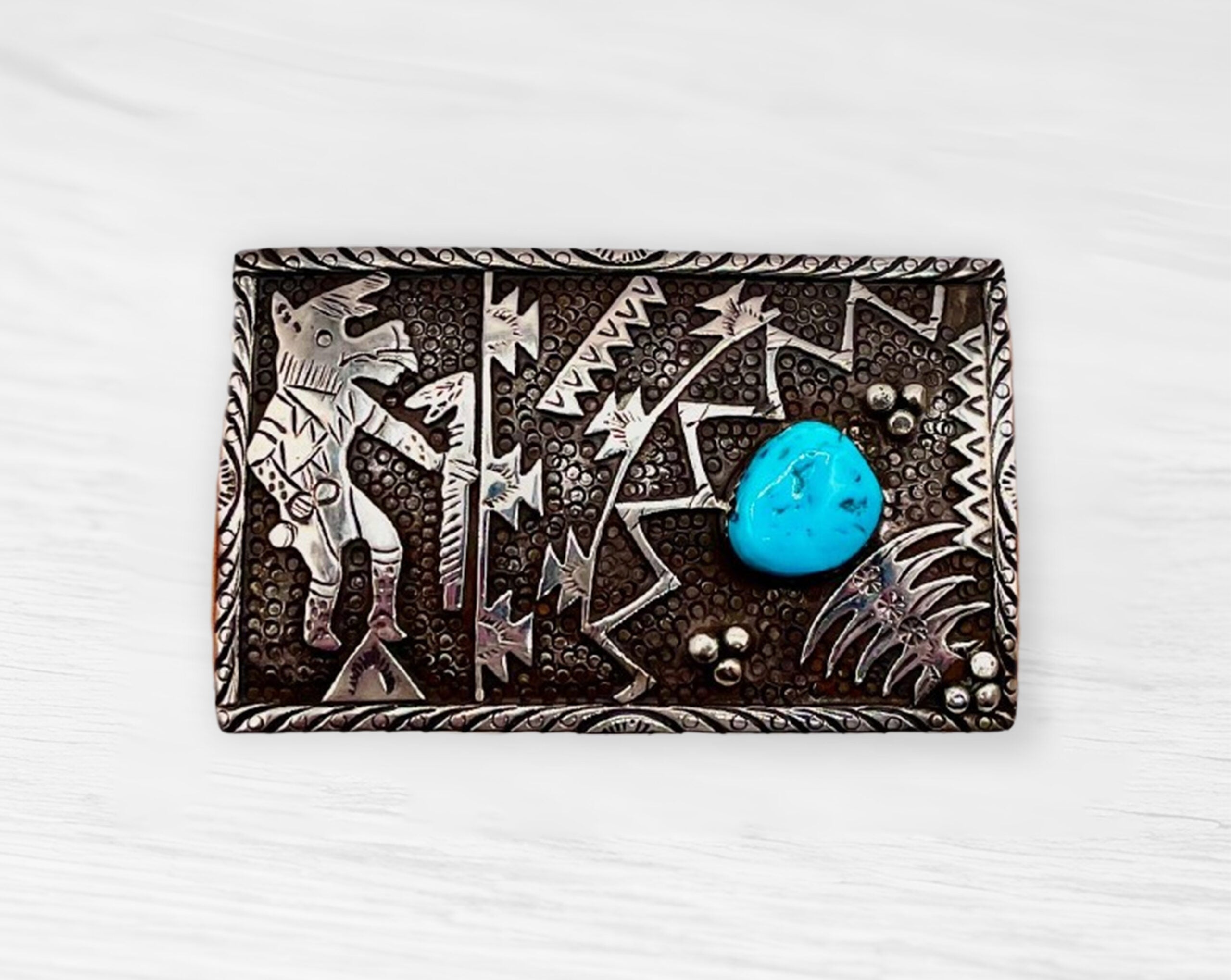 Sterling Navajo Storyteller Buckle image 0