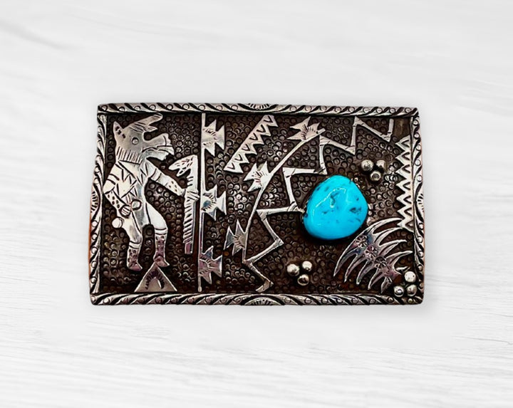 Sterling Navajo Storyteller Buckle image 0