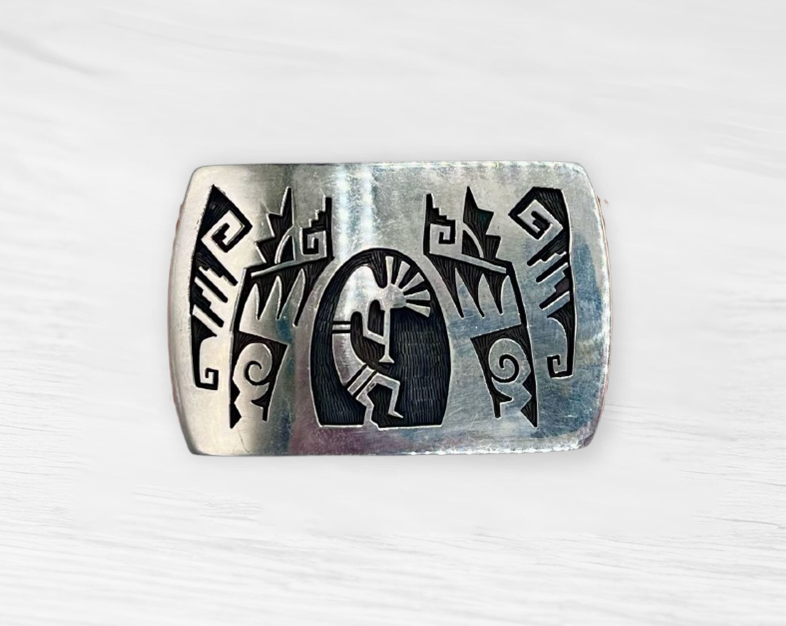 Hopi Kokopelli Sterling Belt Buckle image 0