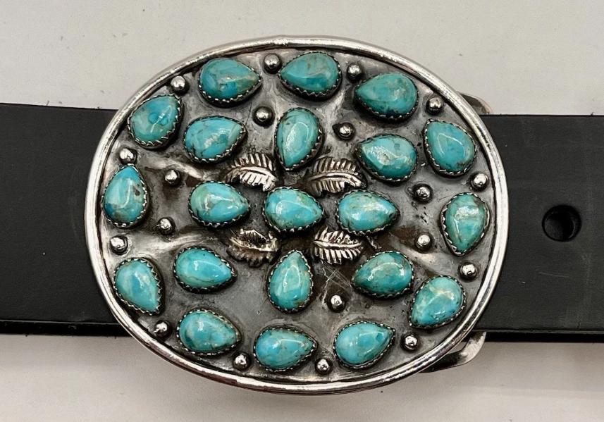 Laredo Elegance "Sterling/ Turquoise Belt Buckle" image 0